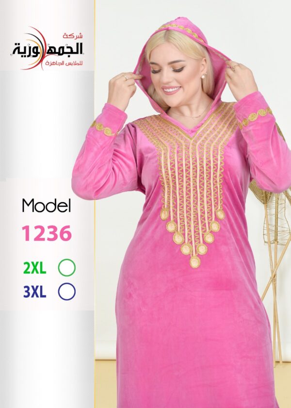 جلابية قطيفة هايدى شريط زنط - Image 6
